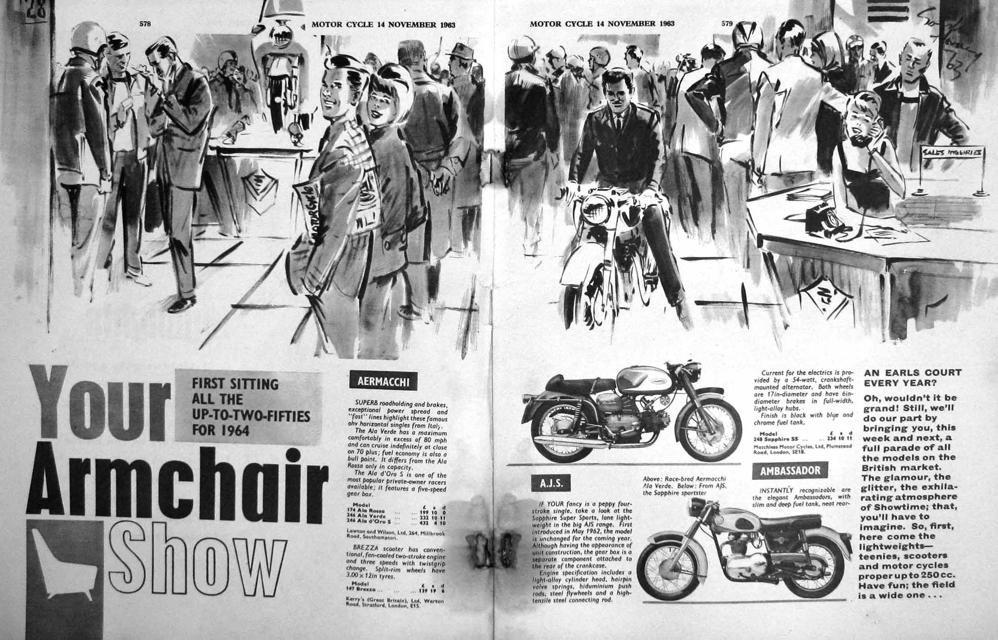 Old Vintage Print Motor Cycle 1963 Scooters Lucas Foglamp Riding Gloves 20th