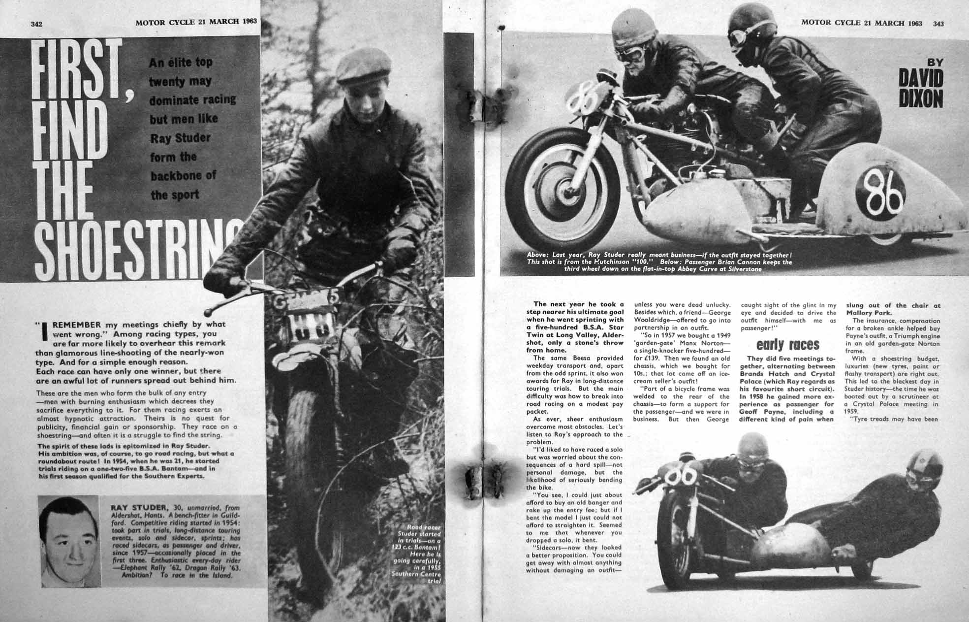 Original Old Vintage Print Motor Cycle Magazine 1963 Hurricane Test Scrambling