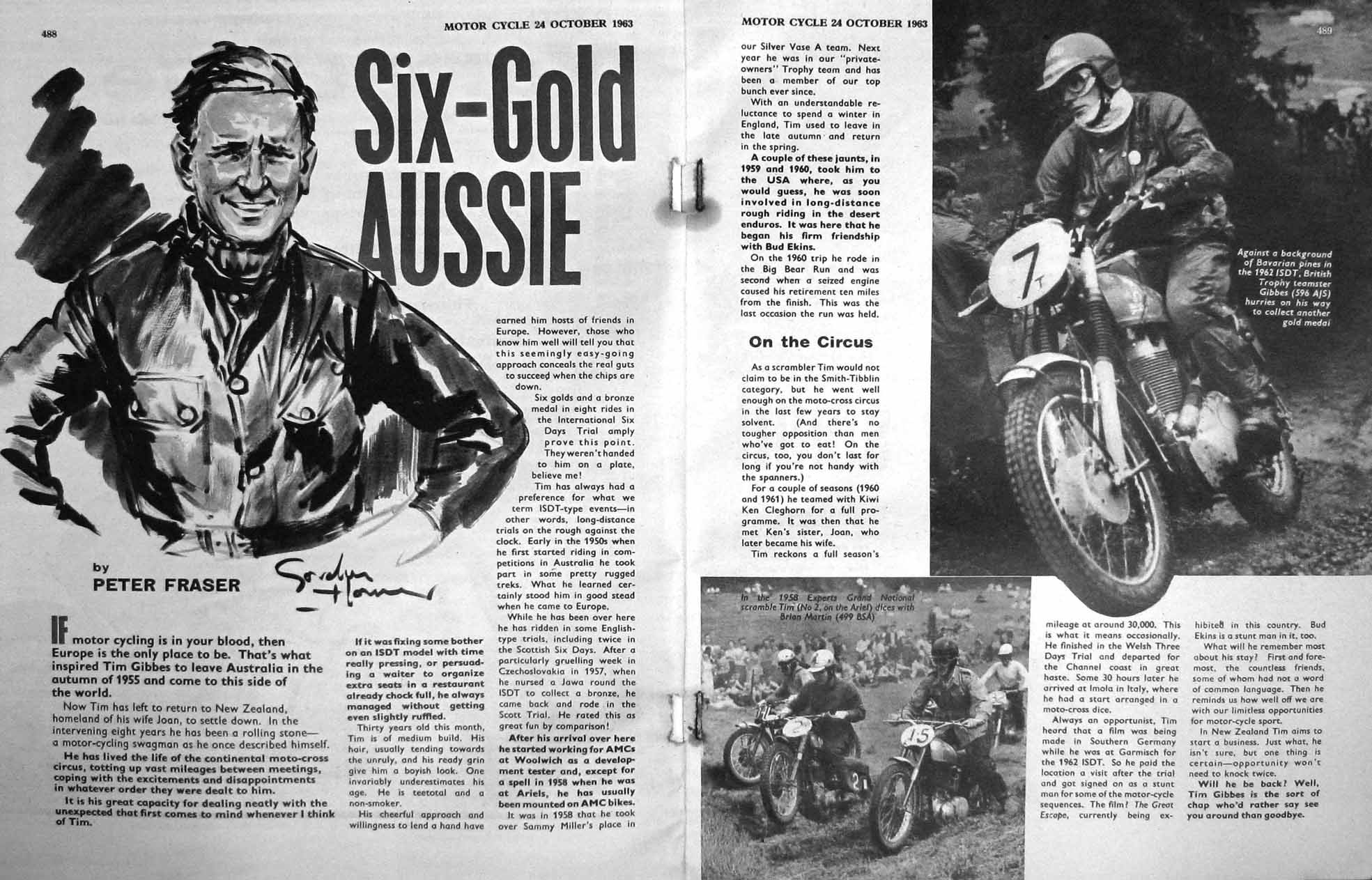 Old Vintage Print Motor Cycle Magazine 1963 Norton Tips Tim Gibbes Bsa 20th