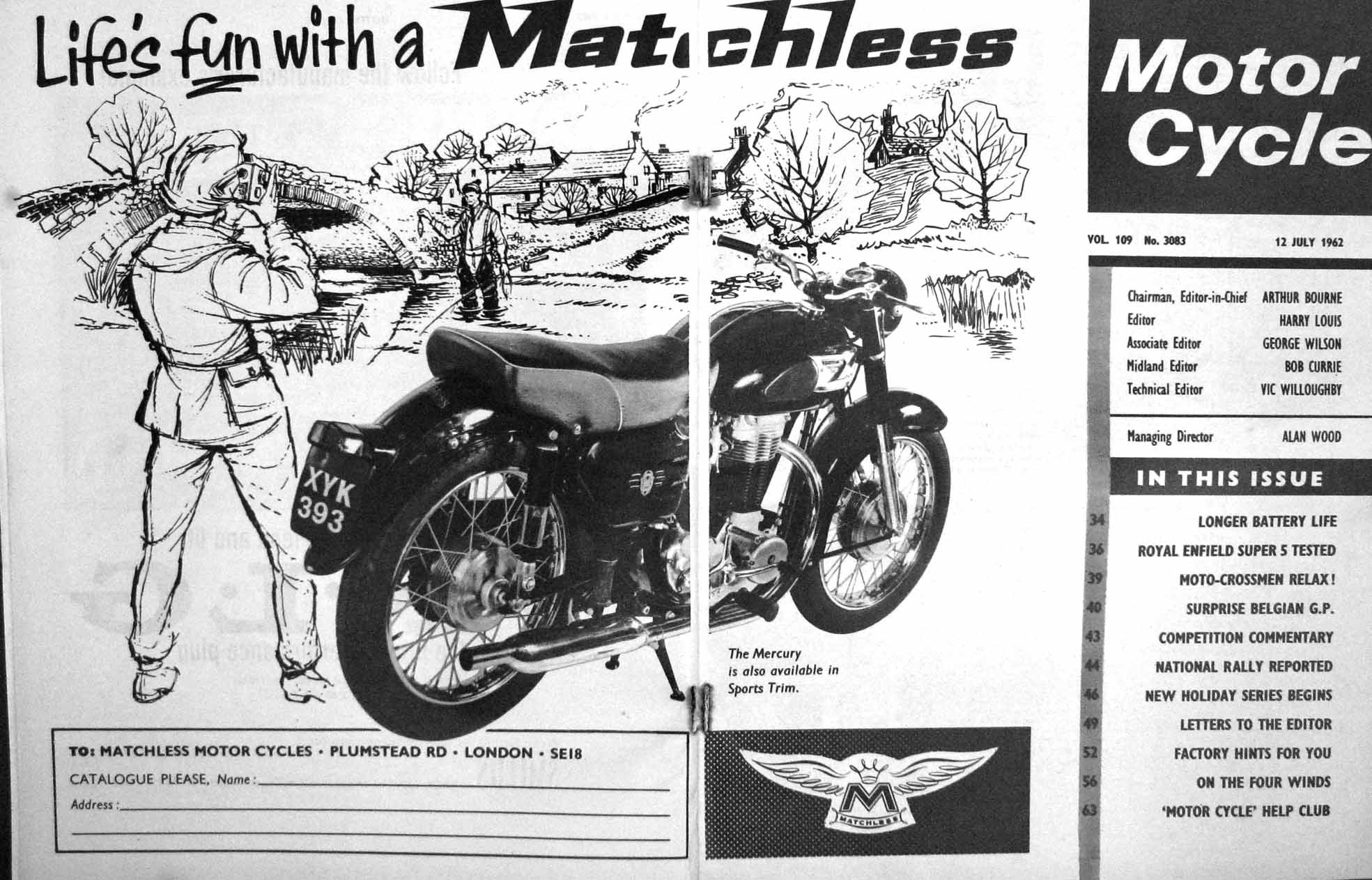 Old Vintage Print Motor Cycle Magazine 1962 Classic Belgian Grand Prix 20th