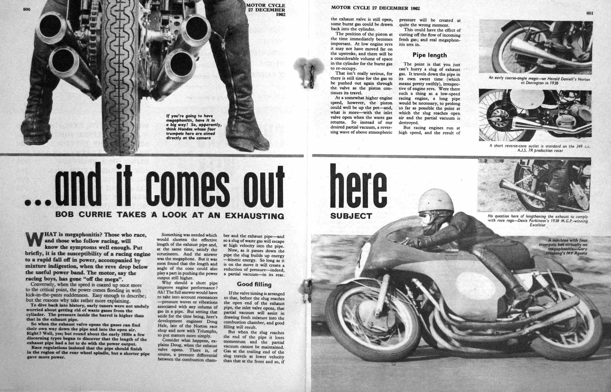 Original Old Vintage Print Motor Cycle Magazine 1962 Megaphonitis Peter Fraser