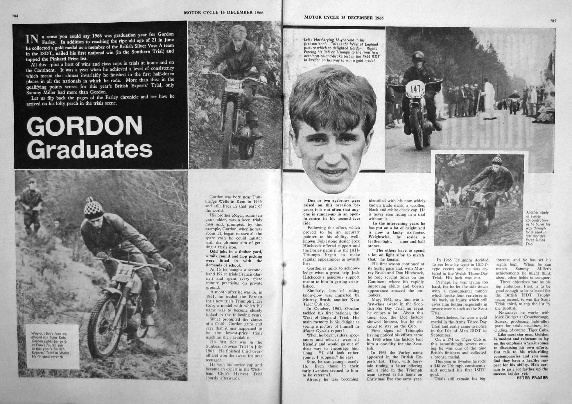Old Vintage Print Motor Cycle Magazine 1966 Farley Velocette Lucas Train 20th