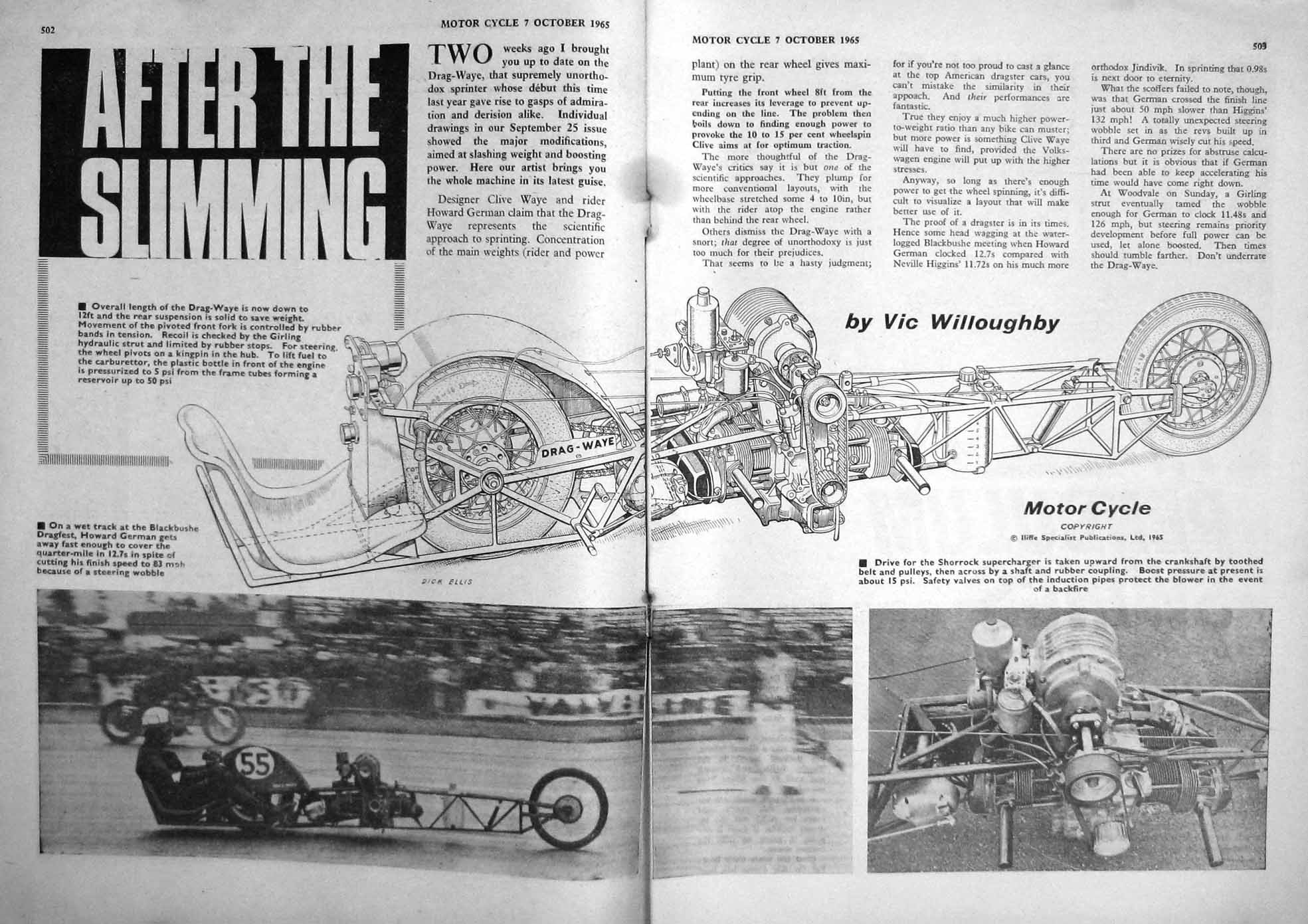 Old Vintage Print Motor Cycle Magazine 1965 Scramble Brooker Smith Tubby 20th