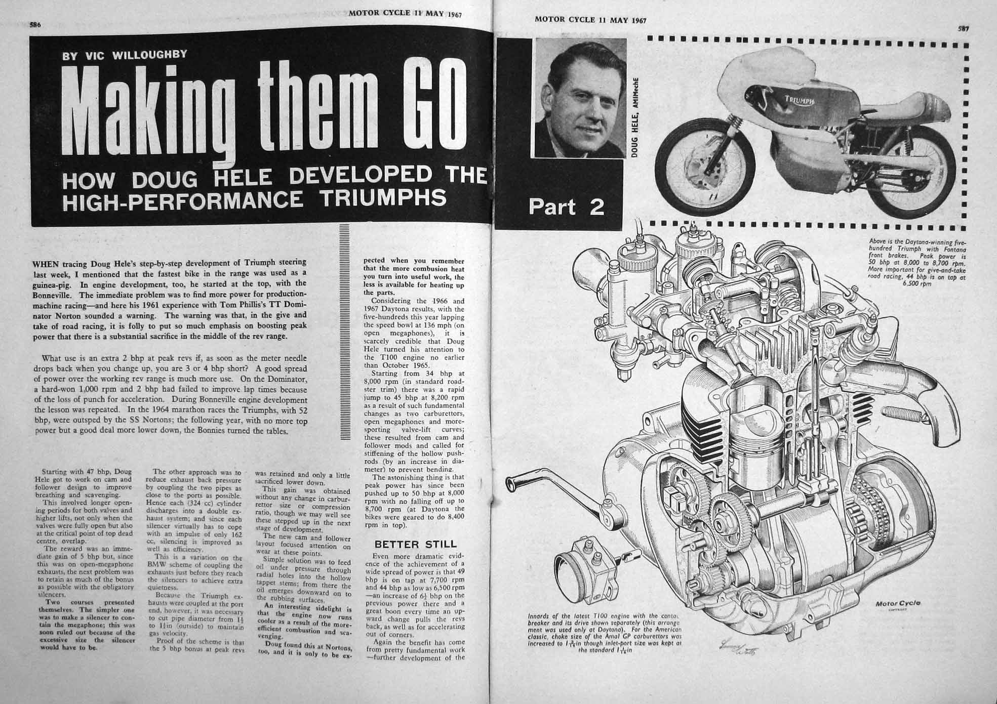 Old Vintage Print Motor Cycle Magazine 1967 Triumph Brough Emery Sidecar 20th