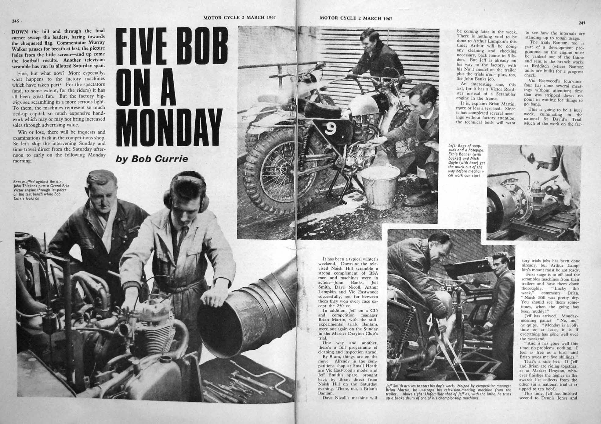 Original Old Vintage Print Motor Cycle Magazine 1967 Ser Dunlop Keating Lewis
