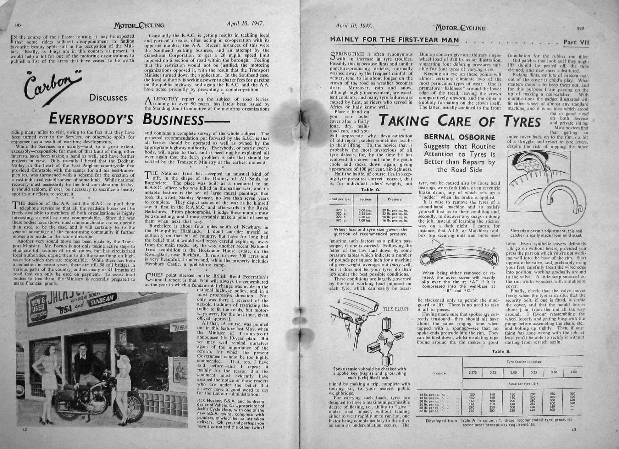 Antique Old Print Motor Cycle Magazine 1947 Ariel Biggs Castle Cook Flook 20th