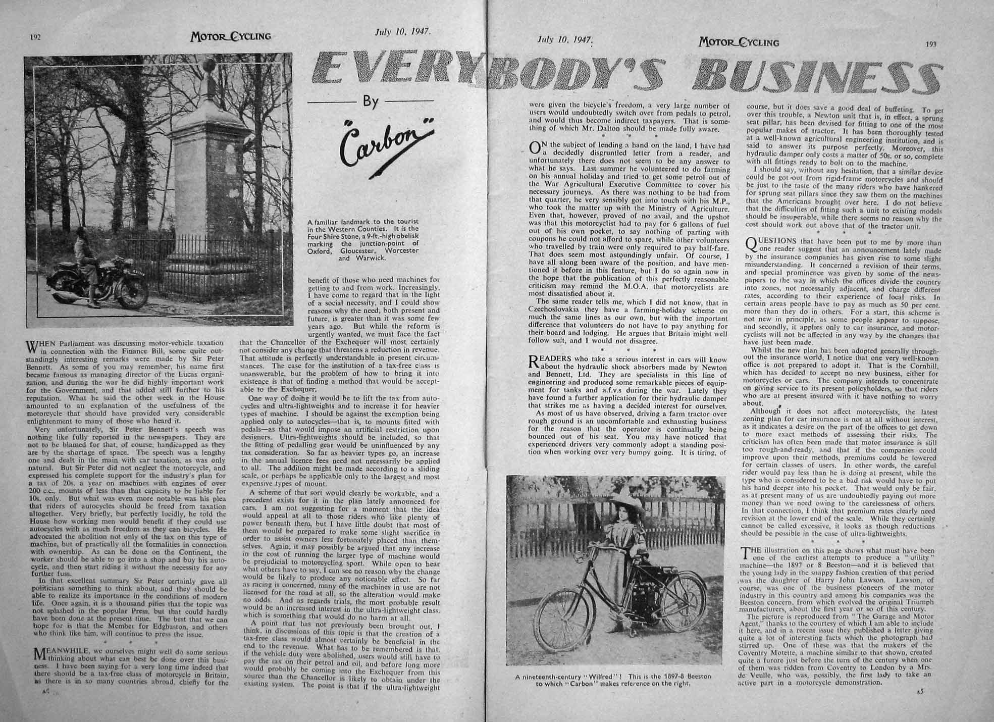 Original Old Vintage Print Motor Cycle Magazine 1947 Royal Enfield Lancashire