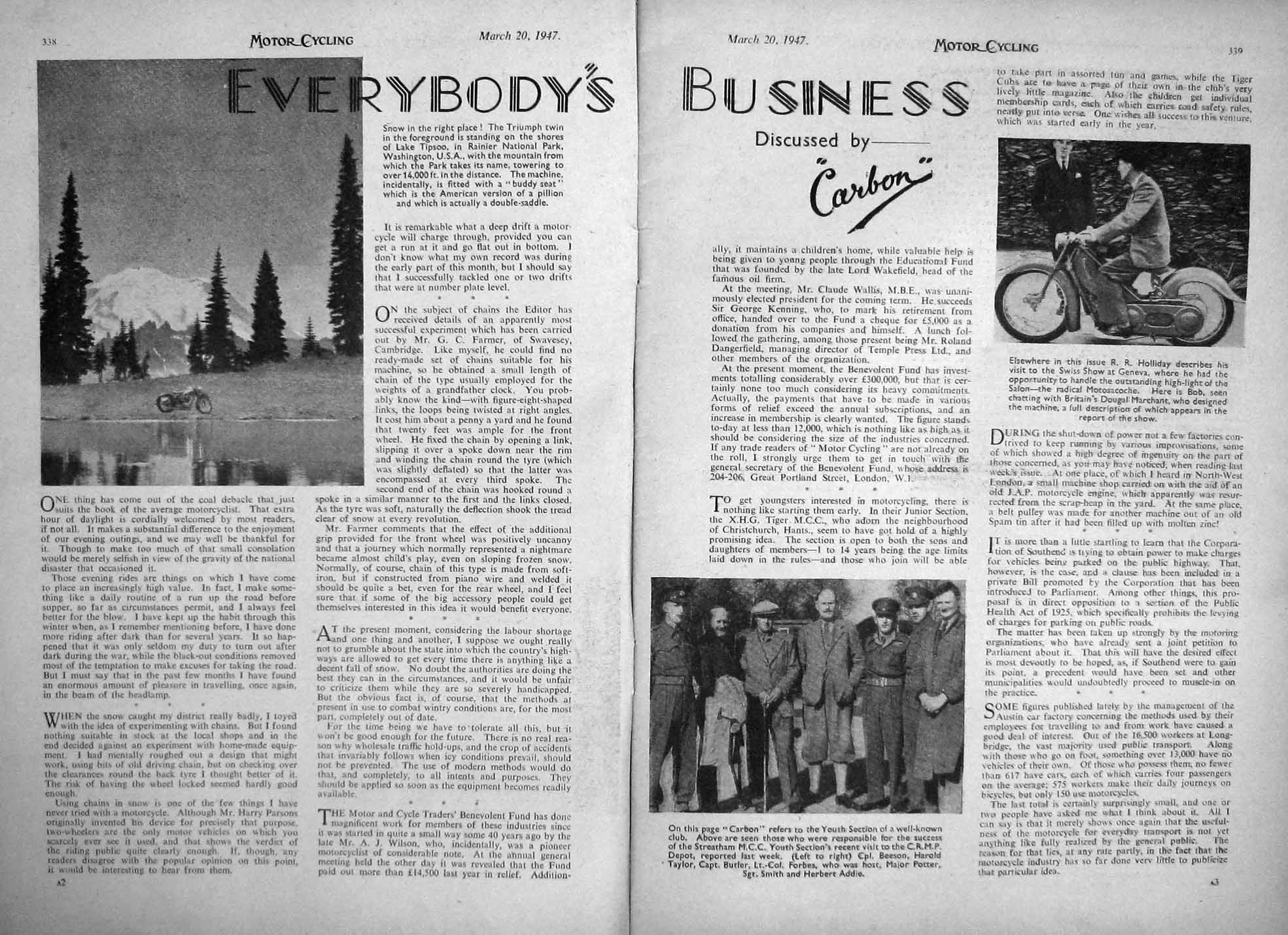 Old Vintage Print Motor Cycle Magazine 1947 Royal Enfield Peak District 20th