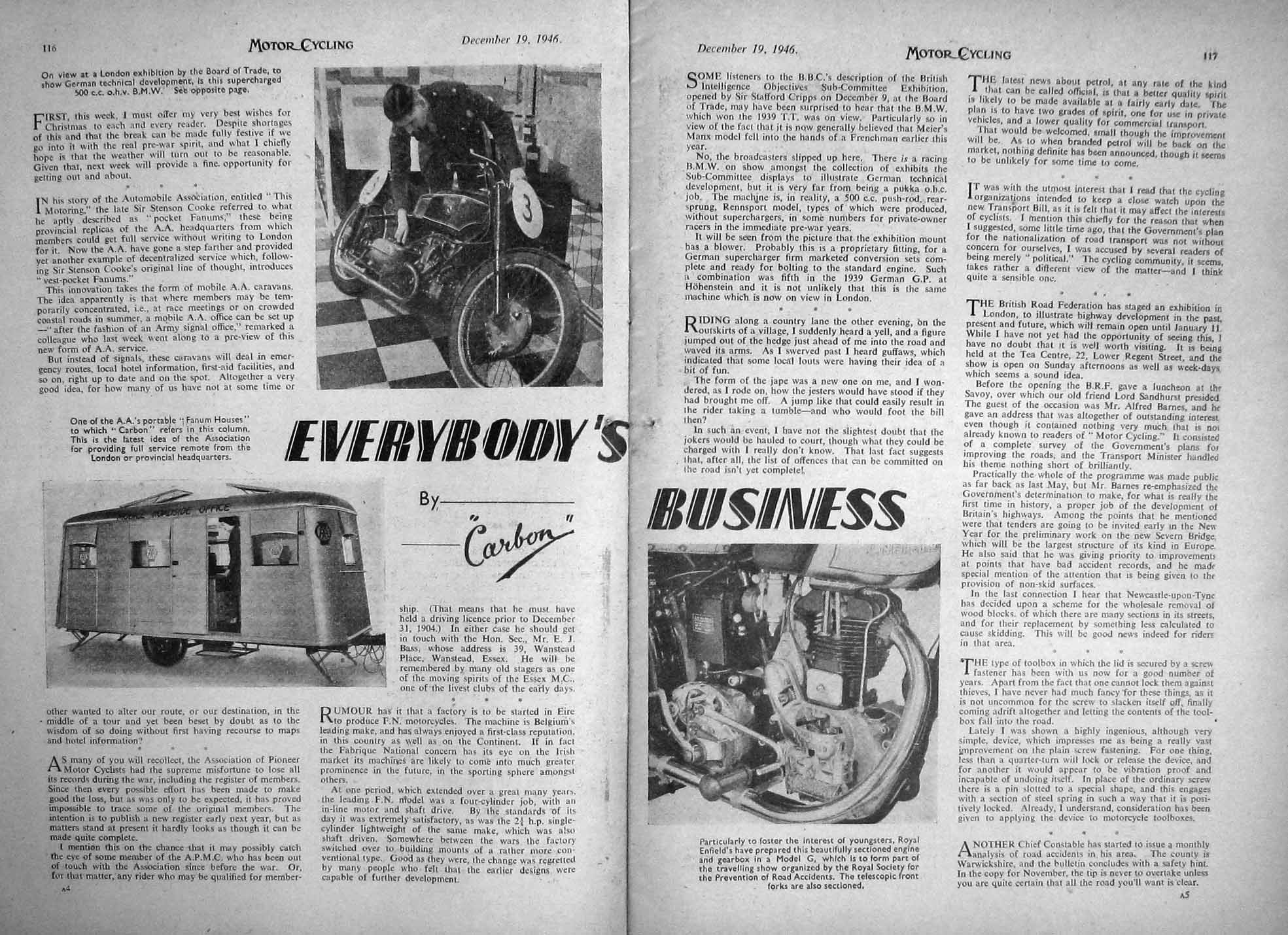 Original Old Vintage Print Motor Cycle Magazine 1946 Triumph Panther Model 70