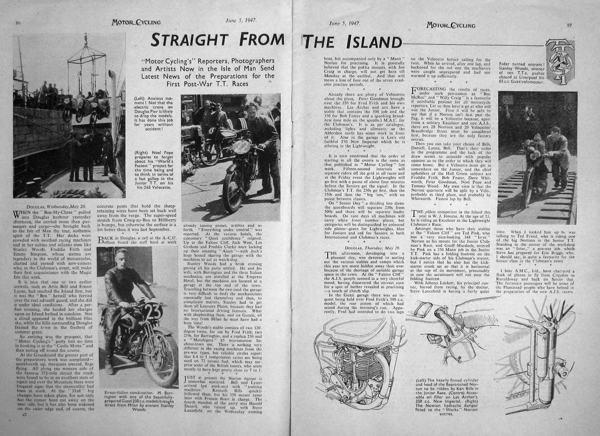 Old Vintage Print Motor Cycle Magazine 1947 Ariel Motors Norfolk Broads 20th