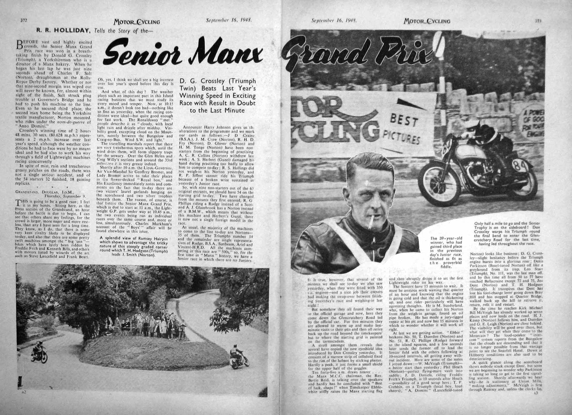 Old Vintage Print Motor Cycle Magazine 1948 B.S.A. Walker Bantams Manx 20th