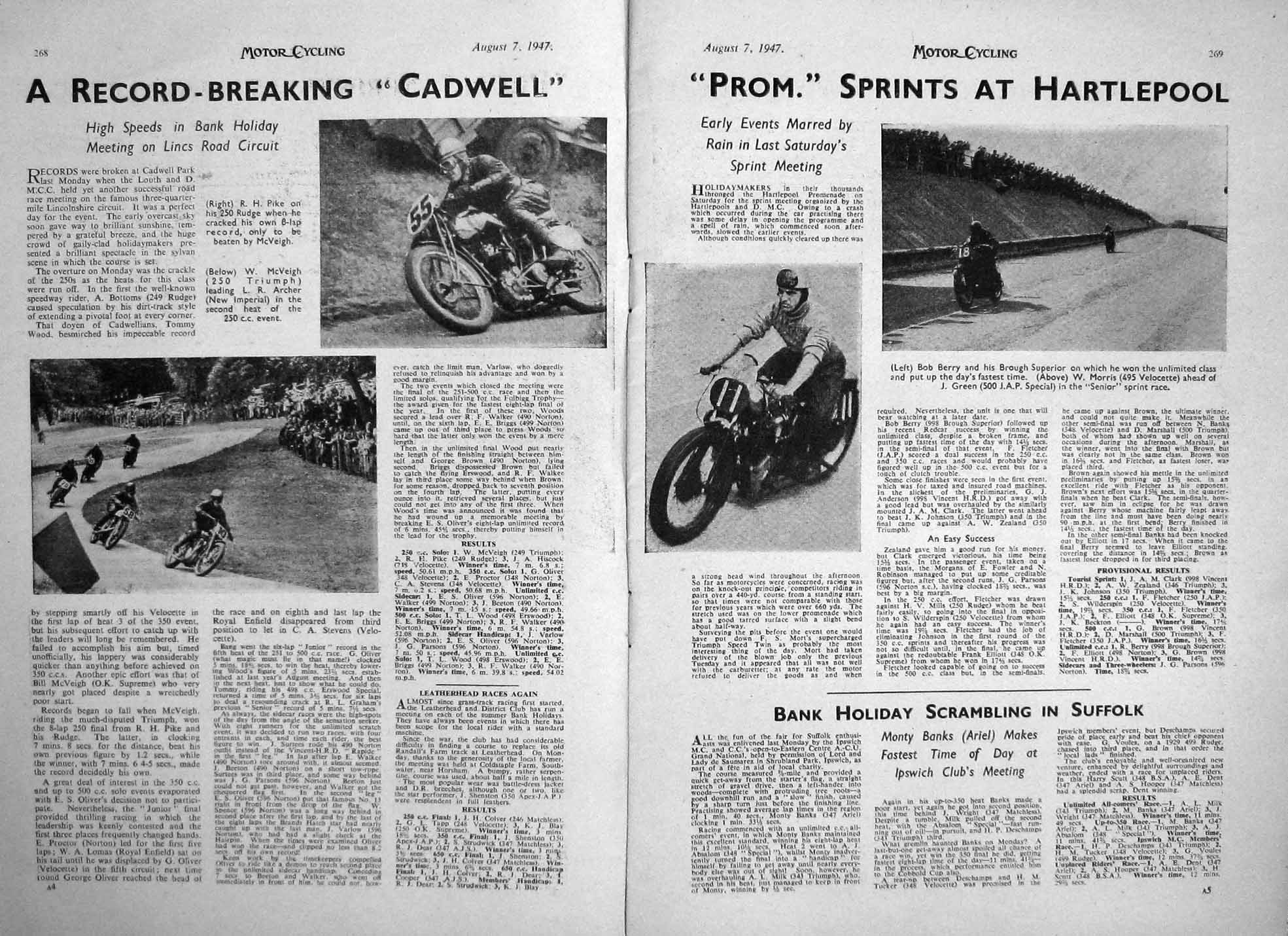 Old Vintage Print Motor Cycle Magazine 1947 Royal Enfield Carbon Police 20th