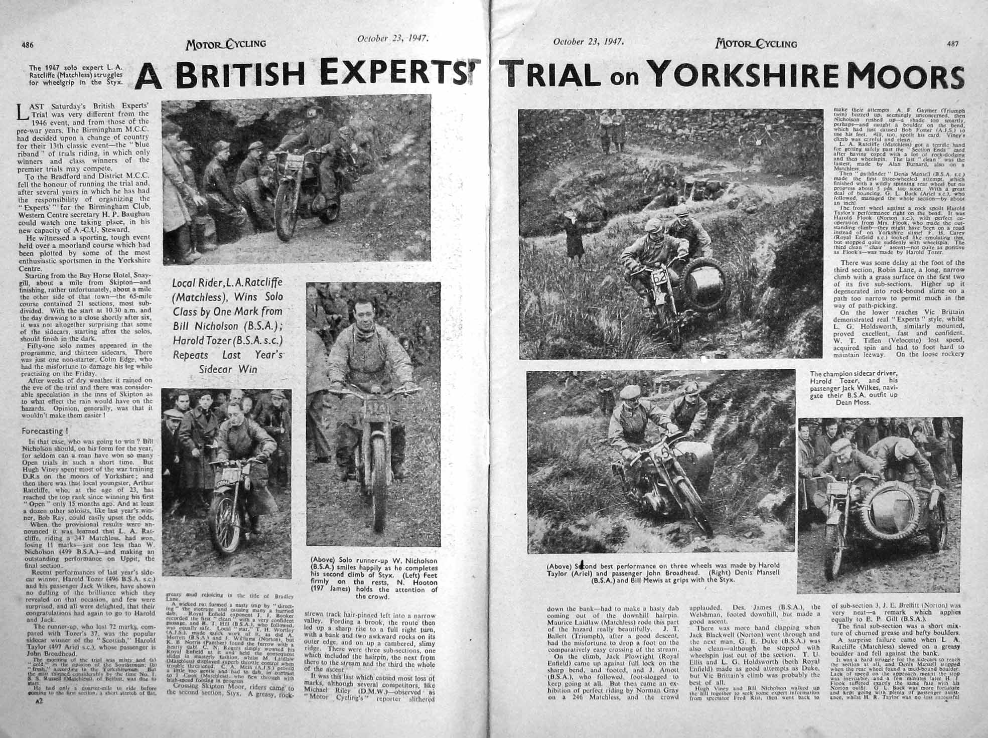 Old Vintage Print Motor Cycling 1947 Triumph Ferodo Foster Frost Norton 20th