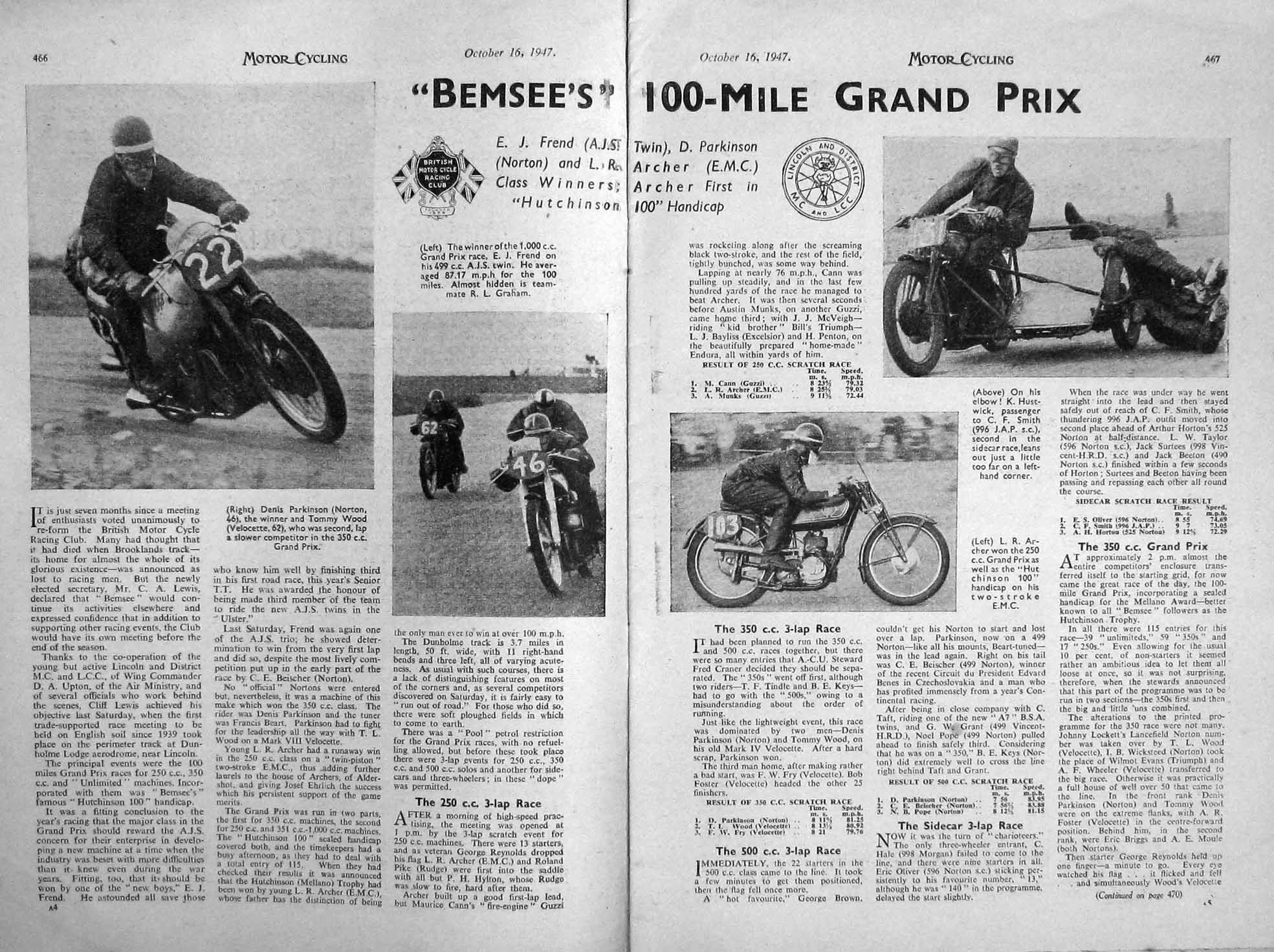 Old Vintage Print Motor Cycling 1947 Bsa Lucas Ignition Chester Sansom 20th