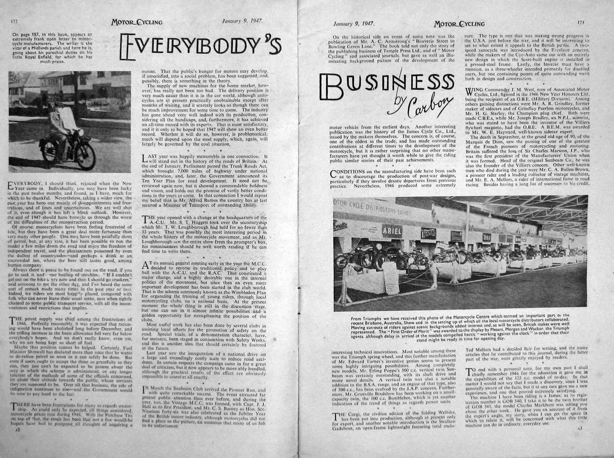 Old Antique Print Motor Cycling Magazine Bsa Joseph Lucas Italy Cycles