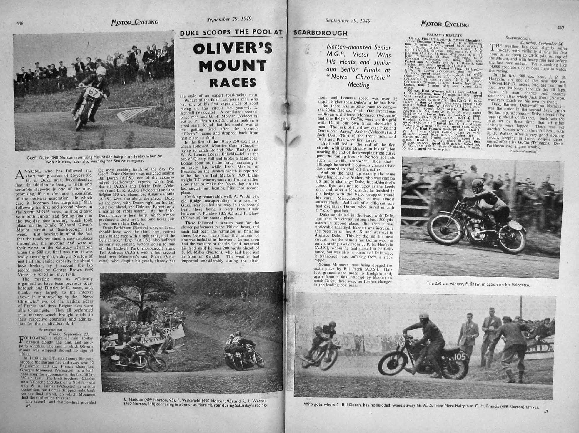 Antique Old Print Motor Cycling Magazine 1949 Royal Ednfield Bullet Lodge 20th