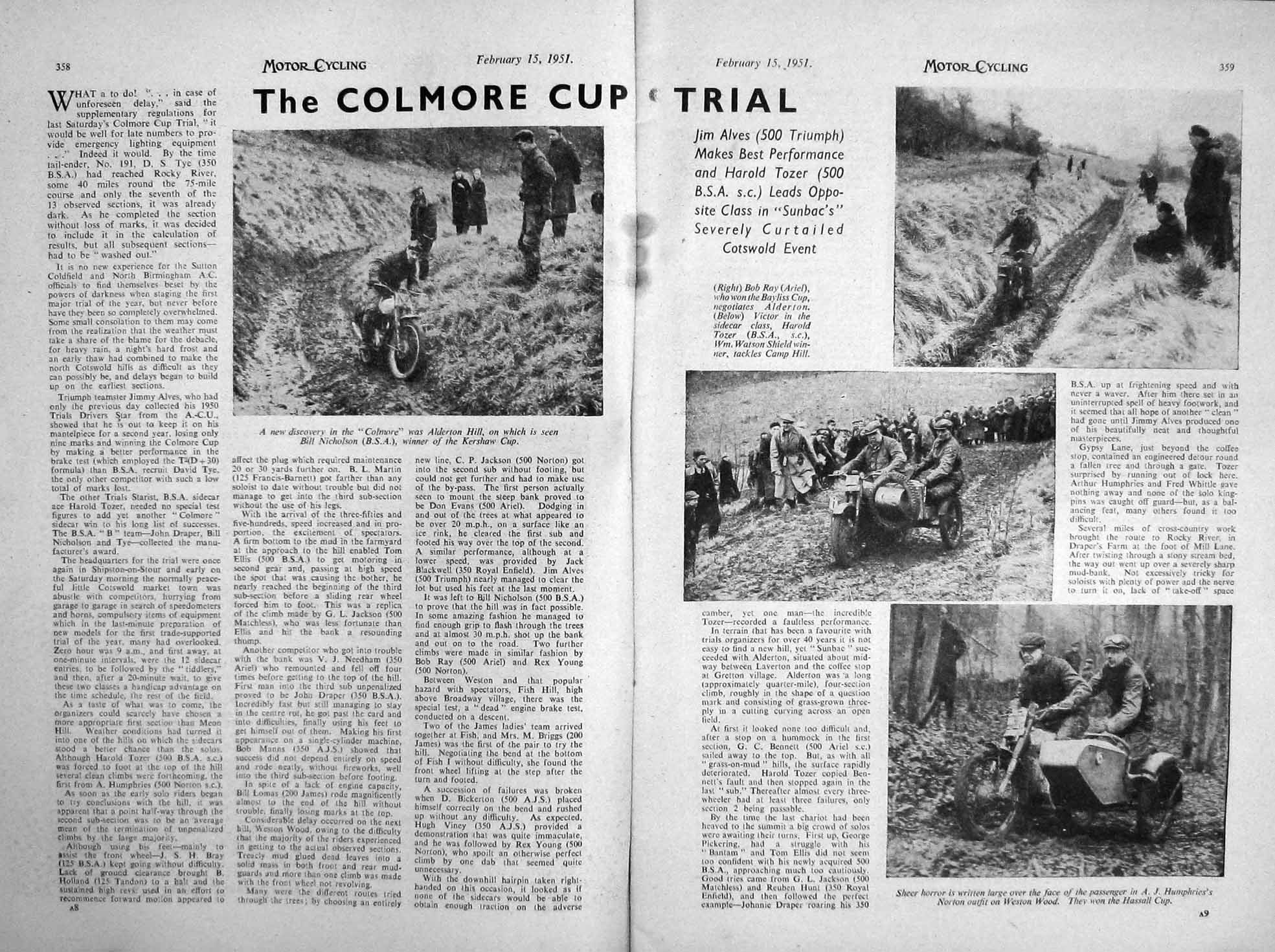 Old Vintage Print Motor Cycling Magazine 1951 Royal Enfield Cycle Lucas 20th