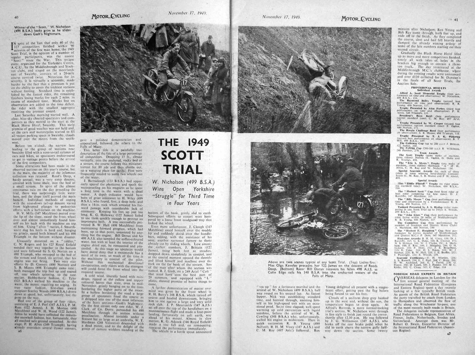 Old Vintage Print Motor Cycling Magazine 1949 Ariel Cycle Smiths Plugs 20th