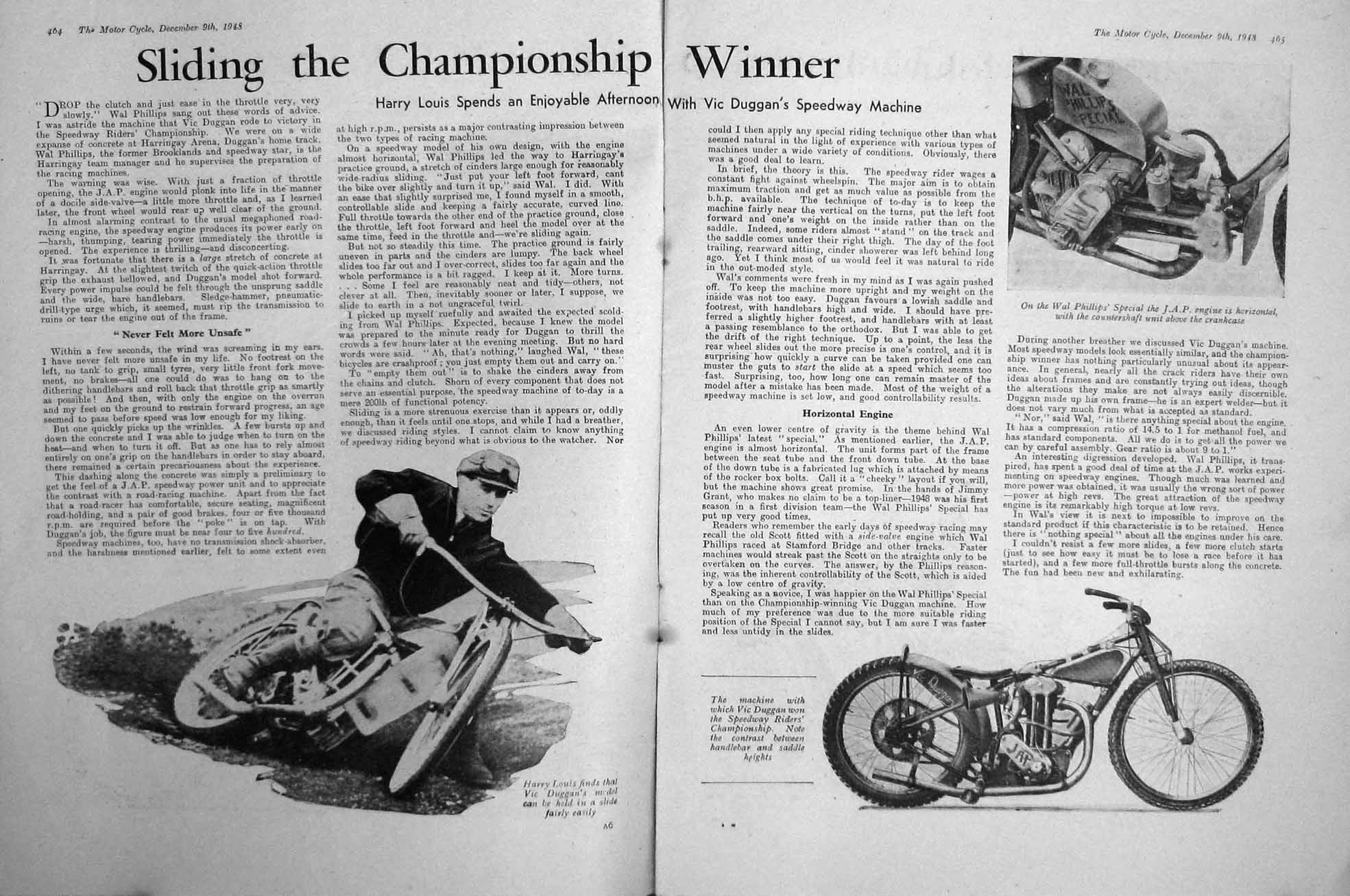 Old Vintage Print Motor Cycle Magazine 1948 Triumph Sunbeam Bourne Louis 20th