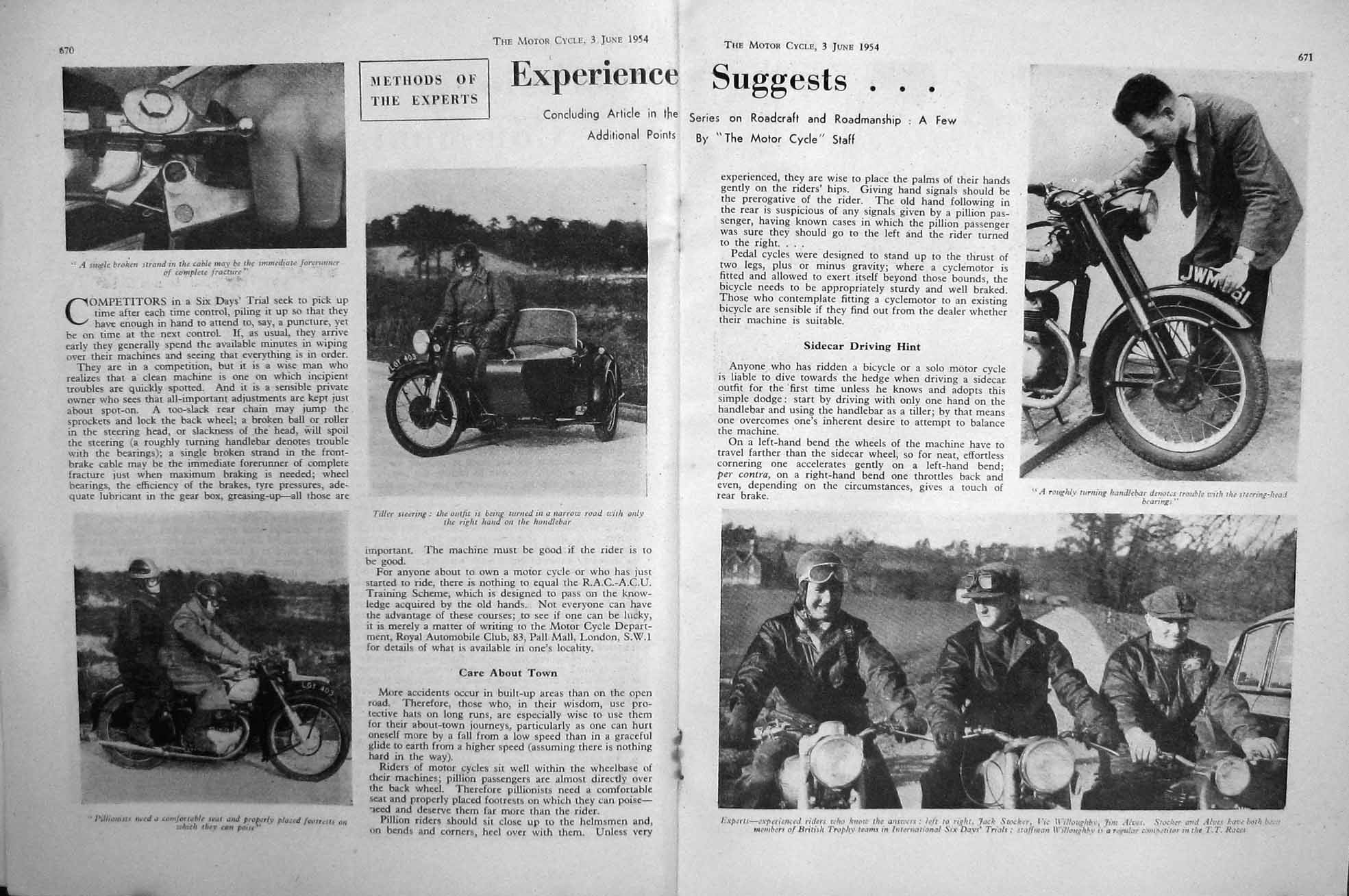 Old Vintage Print Motor Cycle Magazine 1954 James Cadet Hudrlik Sidecar 20th