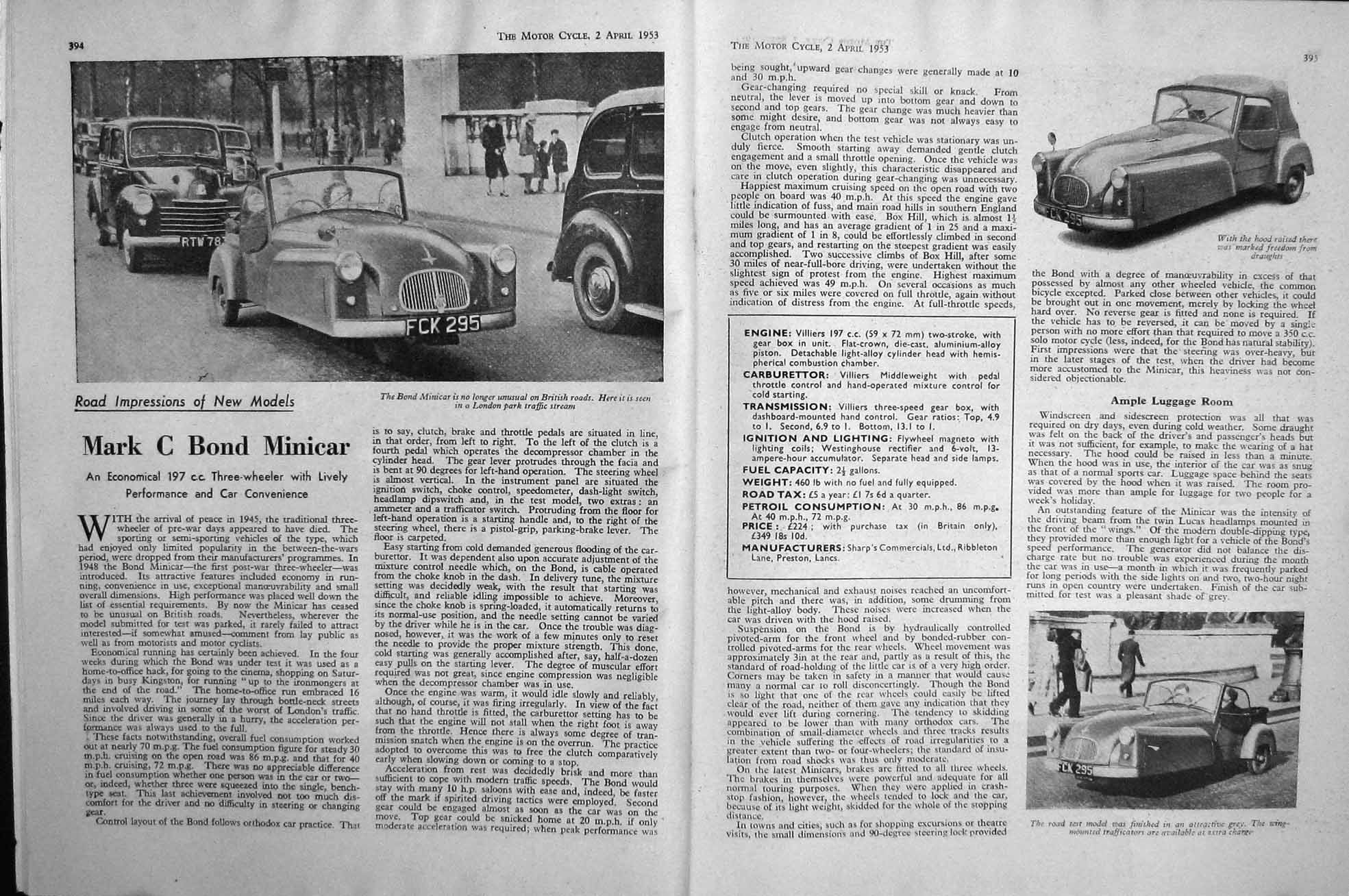 Old Vintage Print Motor Cycle Magazine 1953 Bsa Gottlieb Daimler Braddon 20th