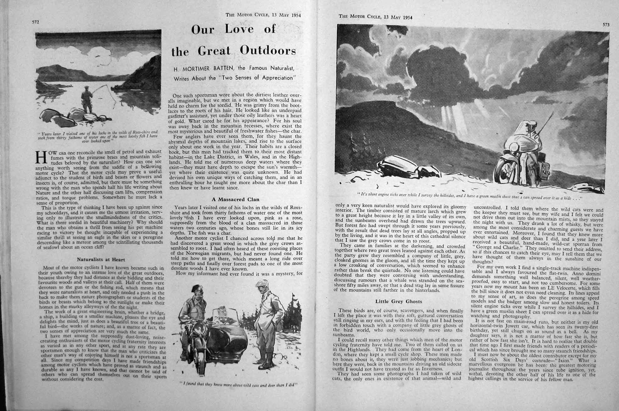 Original Old Vintage Print Motor Cycle Magazine B.S.A. 1954 Kenny Eggers Louis