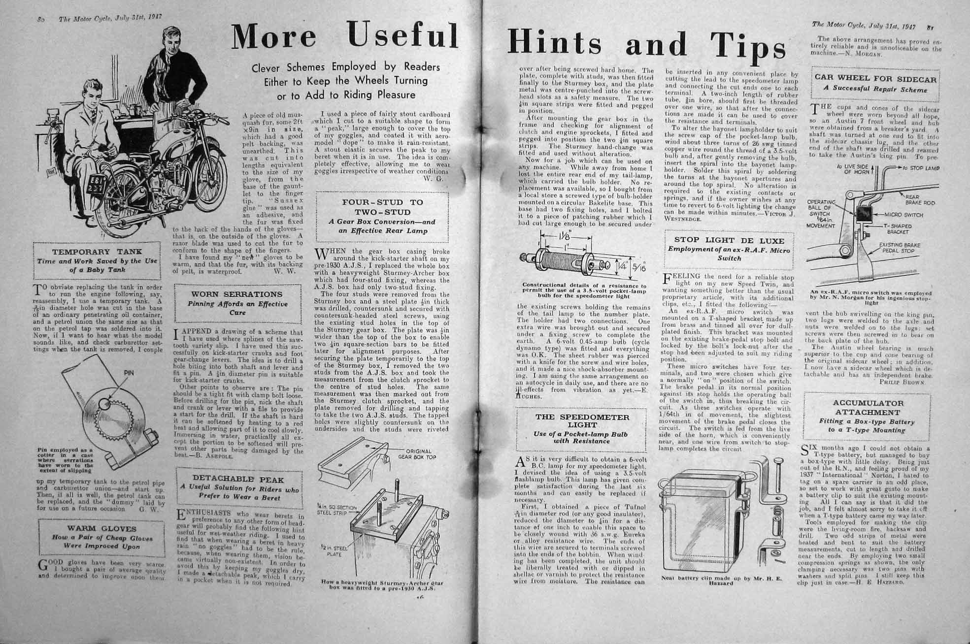 Old Vintage Print Motor Cycle Magazine 1947 Matchless Ship Royal Enfield 20th