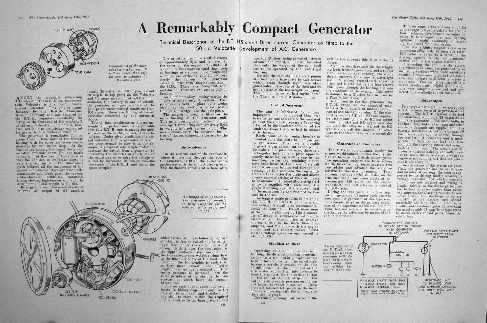 Antique Old Print Motor Cycle Magazine 1903 B.S.A. Bantam Castellani Hill 20th