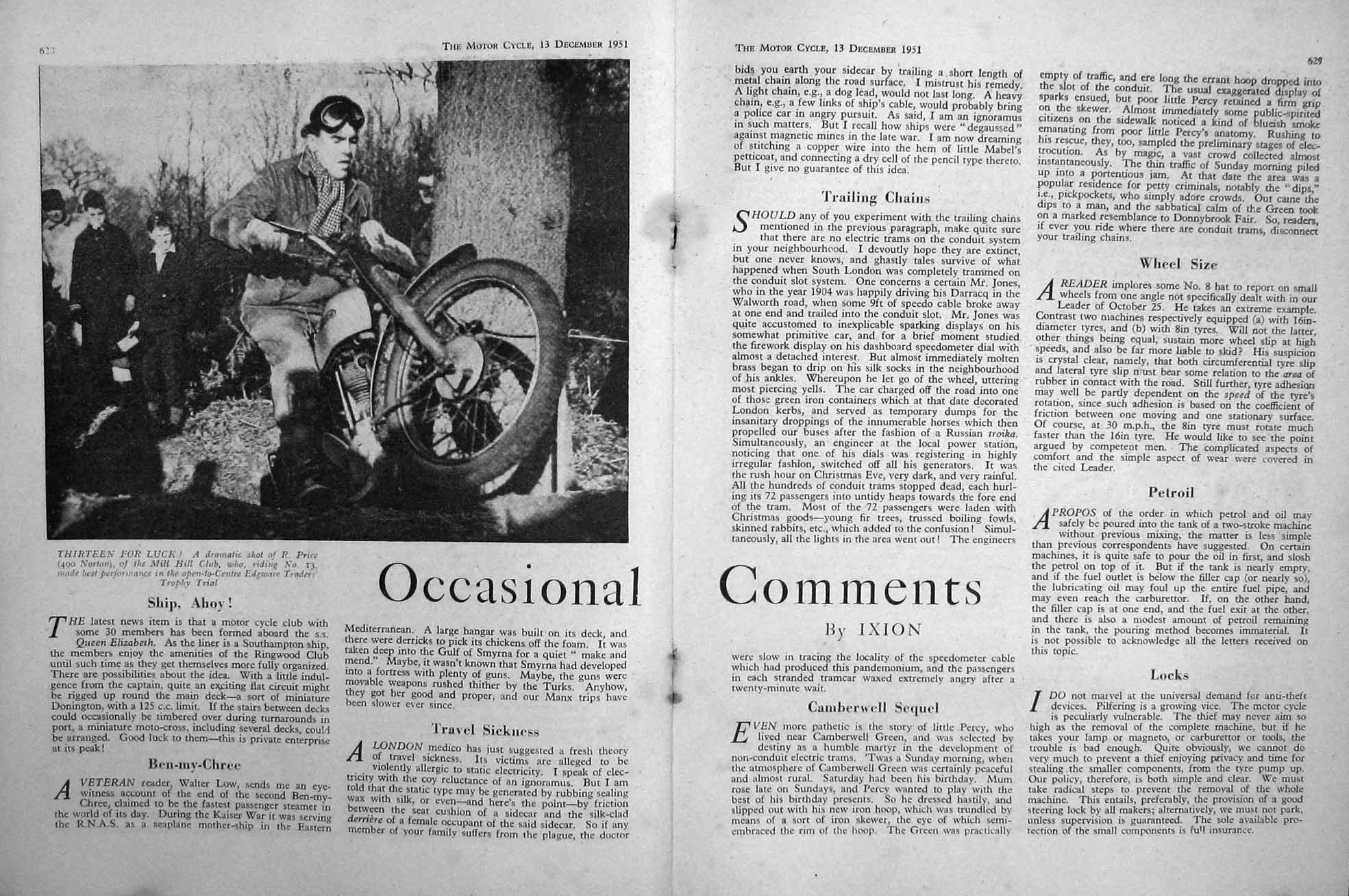 Original Old Vintage Print Motor Cycle Magazine 1951 Matchless Logsdon Edwards