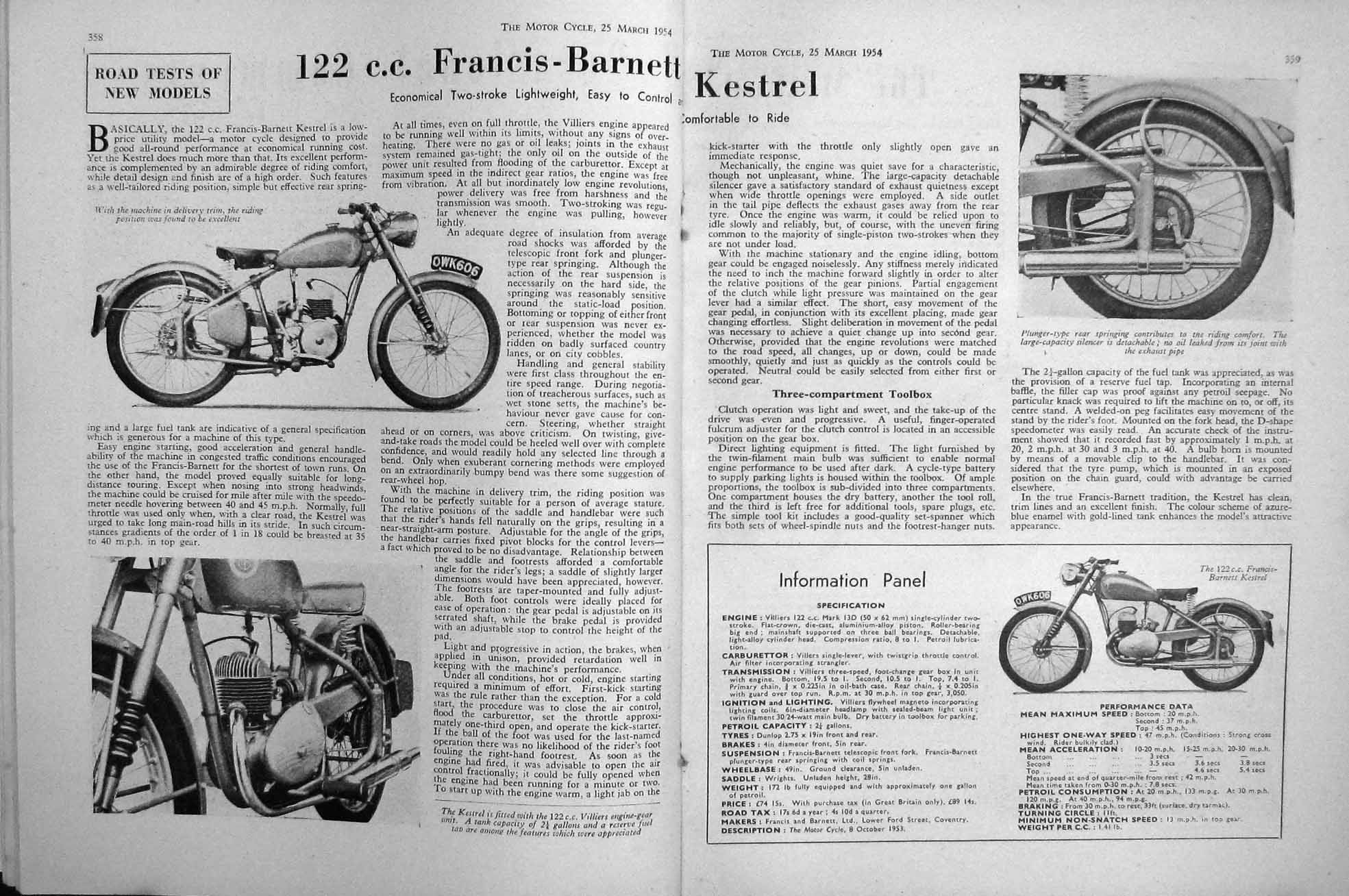 Old Vintage Print Motor Cycle Magazine 1954 A.J.S. Coleman Norton Louis 20th