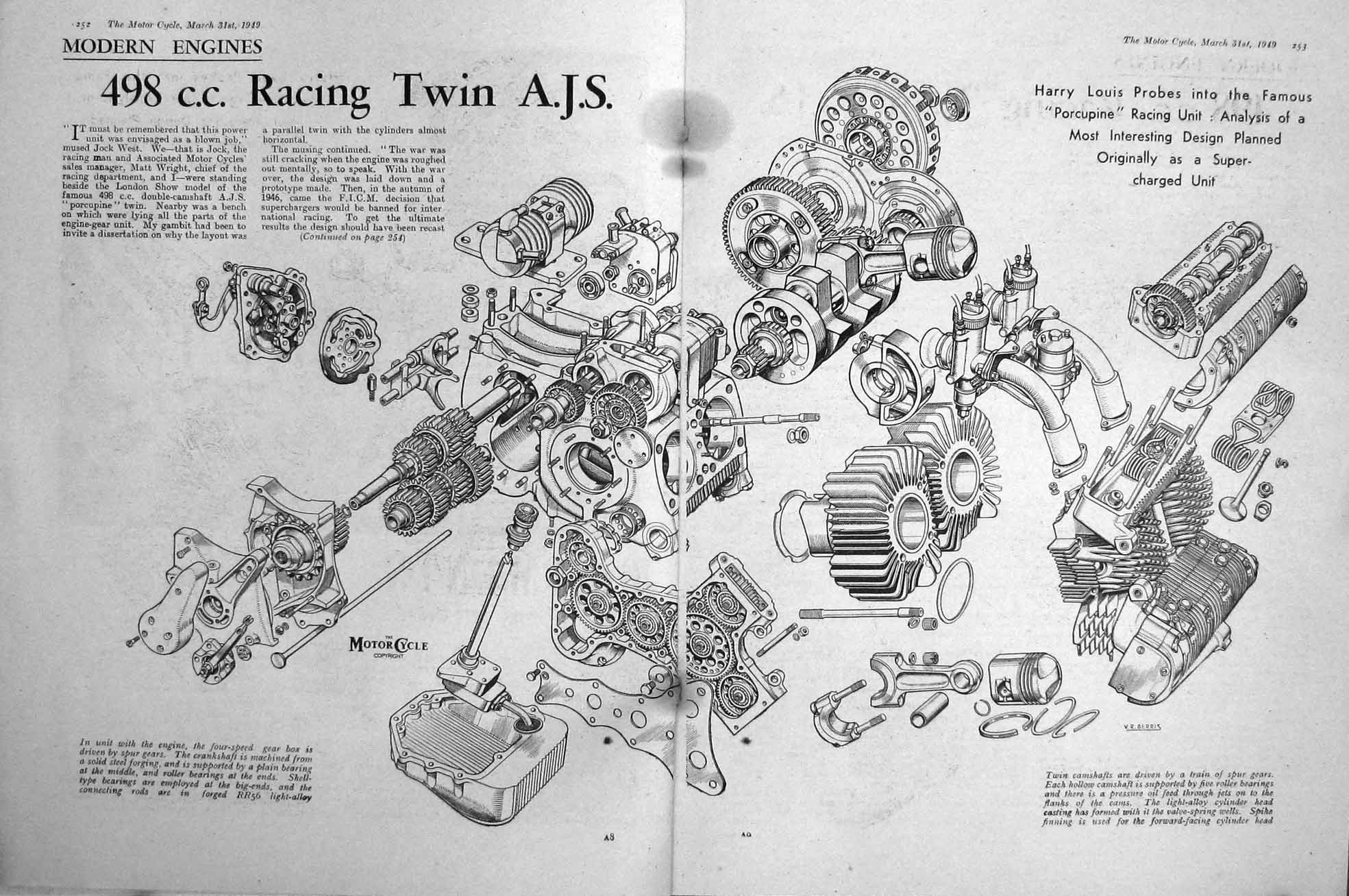 Old Vintage Print Motor Cycle Magazine 1949 Triumph Esso James Raleigh 20th