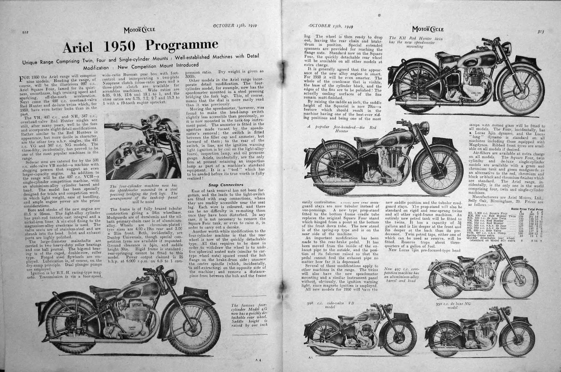 Old Vintage Print Motor Cycle Magazine 1949 Manns Bayliss Scobie Triumph 20th