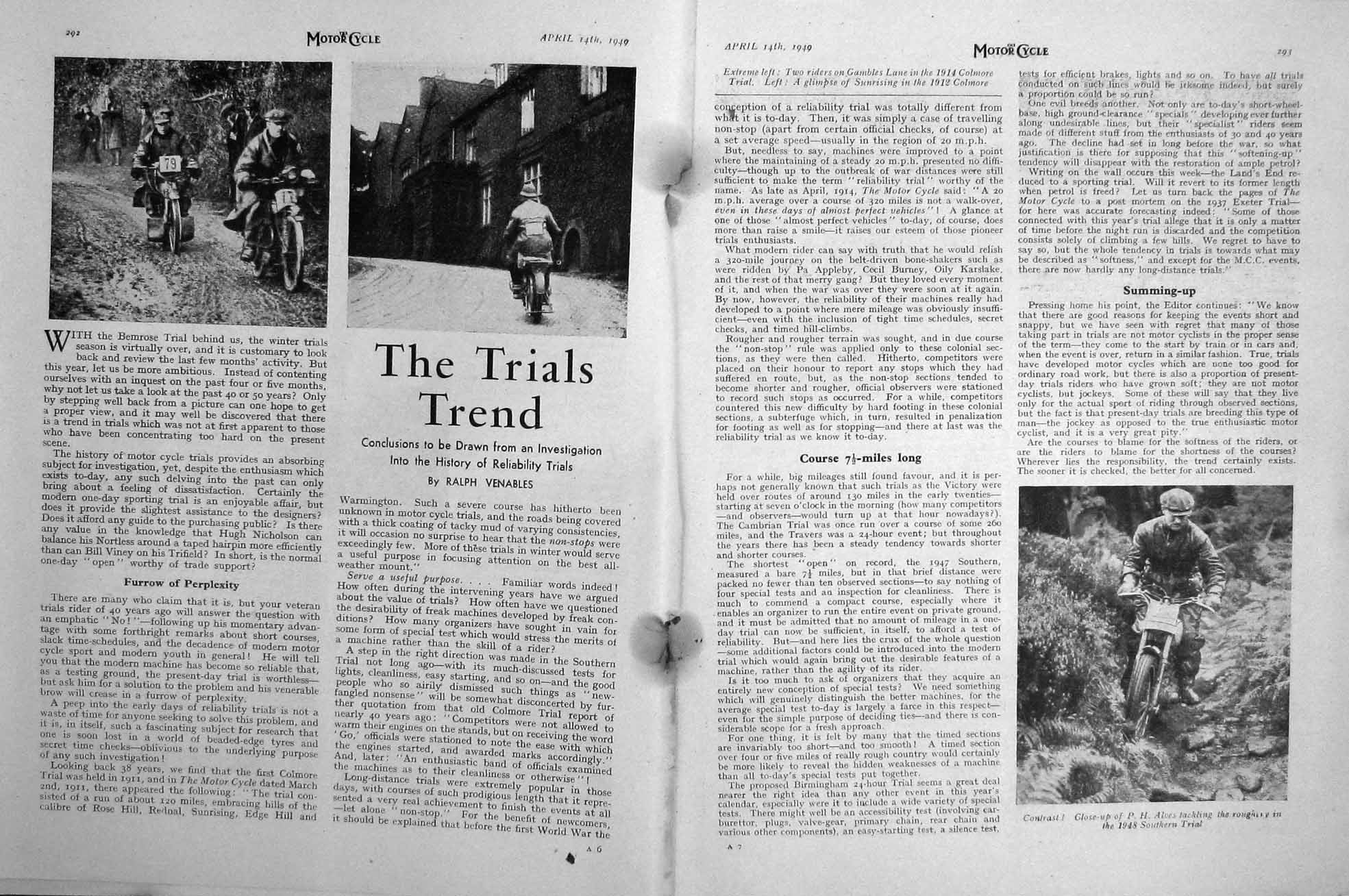 Old Vintage Print Motor Cycle Magazine 1949 B.S.A. Douglas Engine Brands 20th