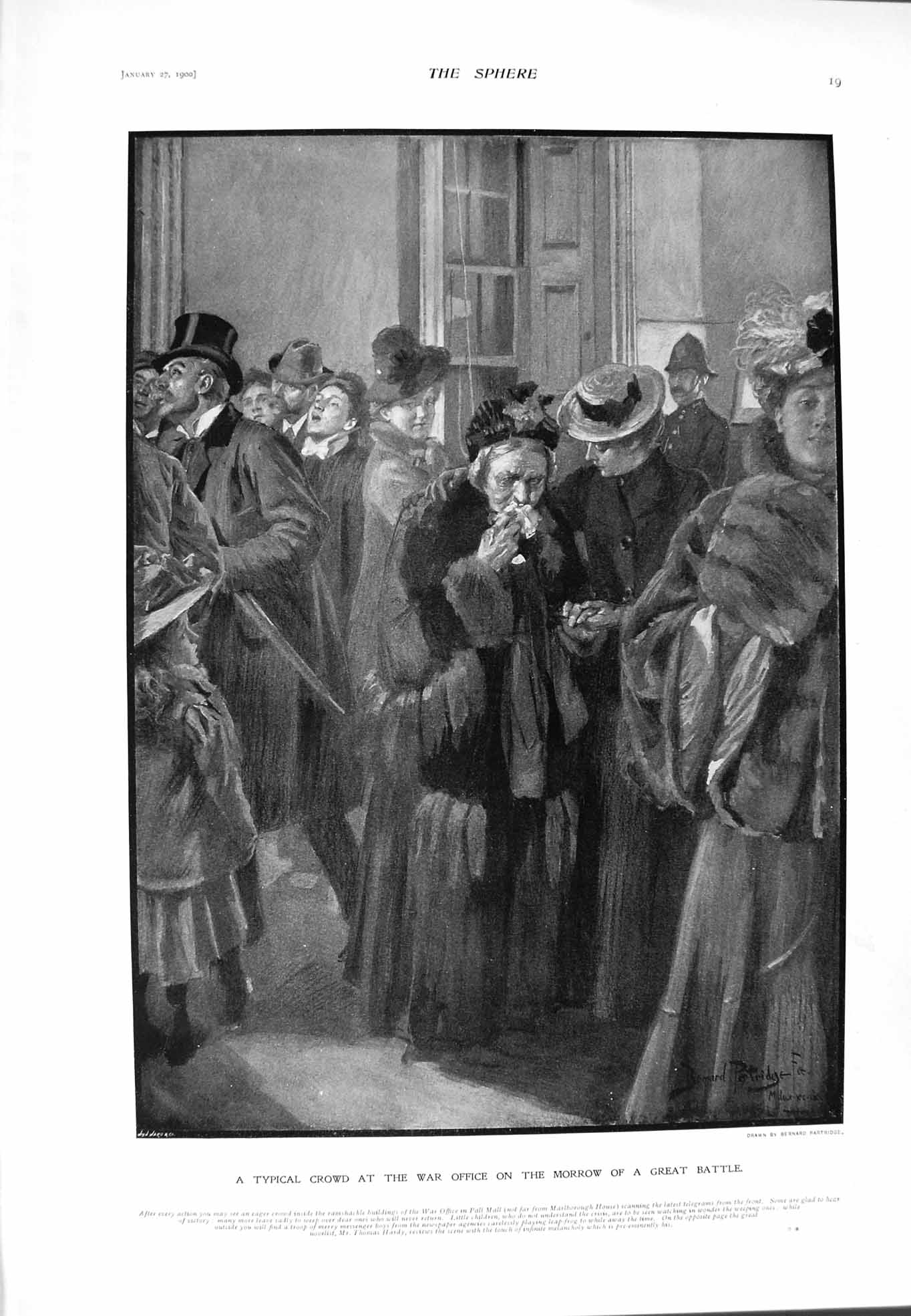 Original Old Antique Print 1900 War Office Morrow Battle Plumer Macdonald Clery