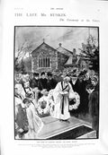 Old Antique Print 1900 Ruskin Funeral Vicar Coniston Kaffir Chieveley War 20th