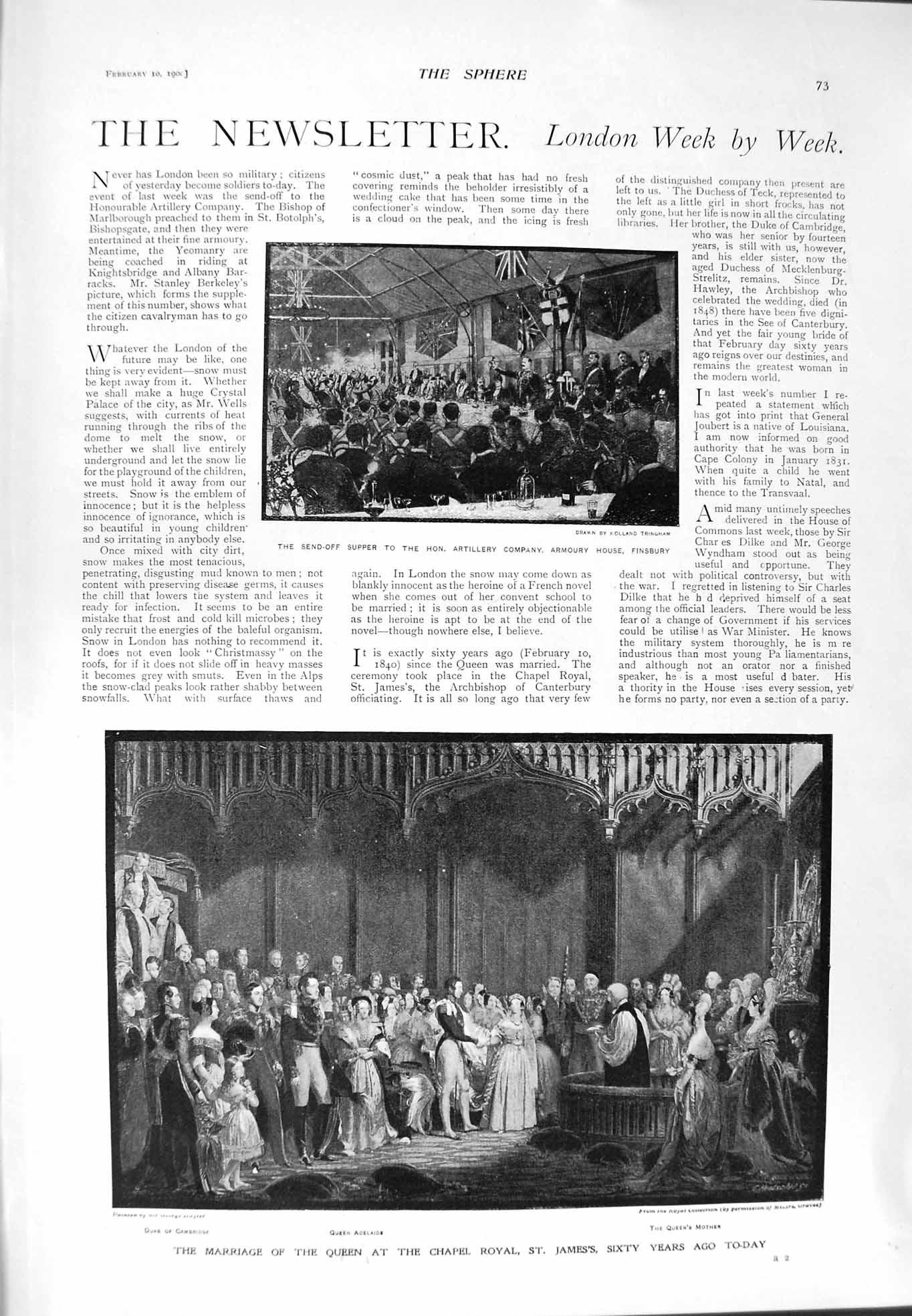 Old Antique Print 1900 Marriage Queen St. James Adelaide Elephant Dickens 20th