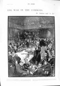 Old Antique Print 1900 Commons Balfour Campbell-Bannerman Priestley Drury 20th