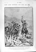 Original Old Antique Print 1900 Lord Roberts Colenso War Conan Doyl Children