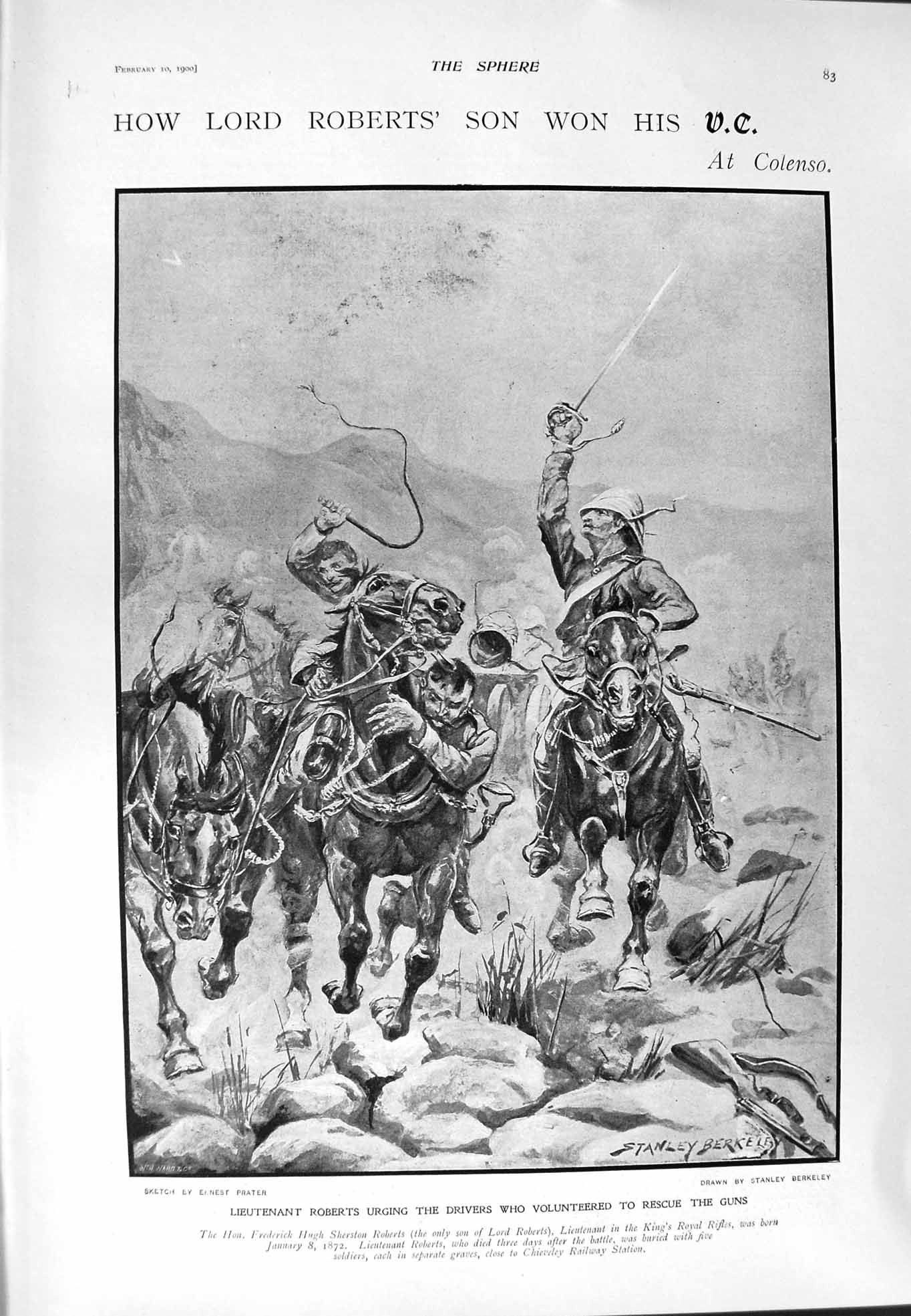 Original Old Antique Print 1900 Lord Roberts Colenso War Conan Doyl Children