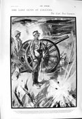Original Old Antique Print 1900 Gunners War Guns Collenso Hely-Hutchinson Steyn