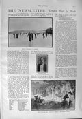 Original Old Antique Print 1900 Ice Skating Wimbledon Michael Foster Theatre