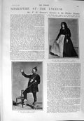 Old Antique Print 1900 Shakspere Lyceum Theatre Denvil Asche Marryat King 20th
