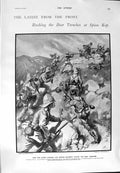 Old Antique Print 1900 Dublin Fusiliers Boer War Spoin Kop Moir Hospital 20th
