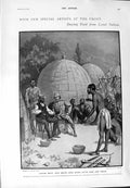 Old Antique Print 1900 Captain Denny Chief Newadi Artillery War Recruits 20th