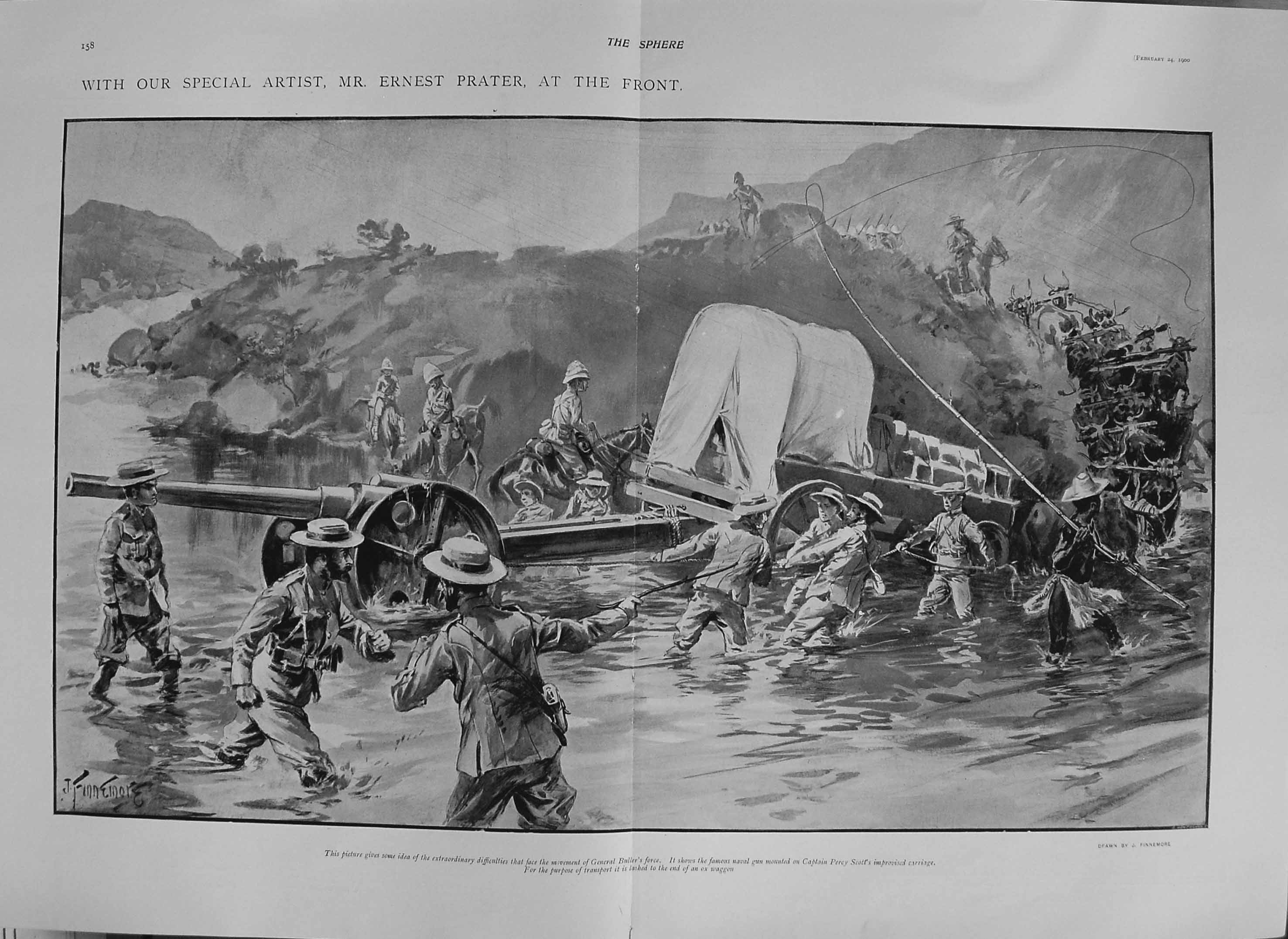 Original Old Antique Print 1900 Ernest Prater Siers General Buller Percy Scott