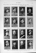 Original Old Antique Print 1900 War Officers Awdry Porter Graves Tait Athletes