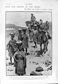 Original Old Antique Print 1900 Beer Bullers Camp Kaffir Lord Roberts Jacobsdal