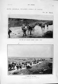 Original Old Antique Print 1900 General Buller York Lancaster War Wilson Guest