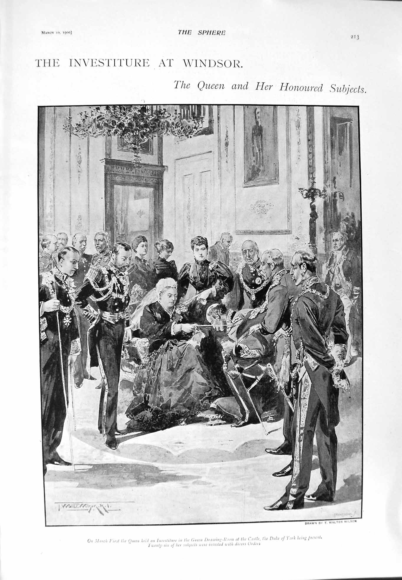 Old Antique Print 1900 Queen Victoria Windsor Castle Duke York Tighe Peel 20th