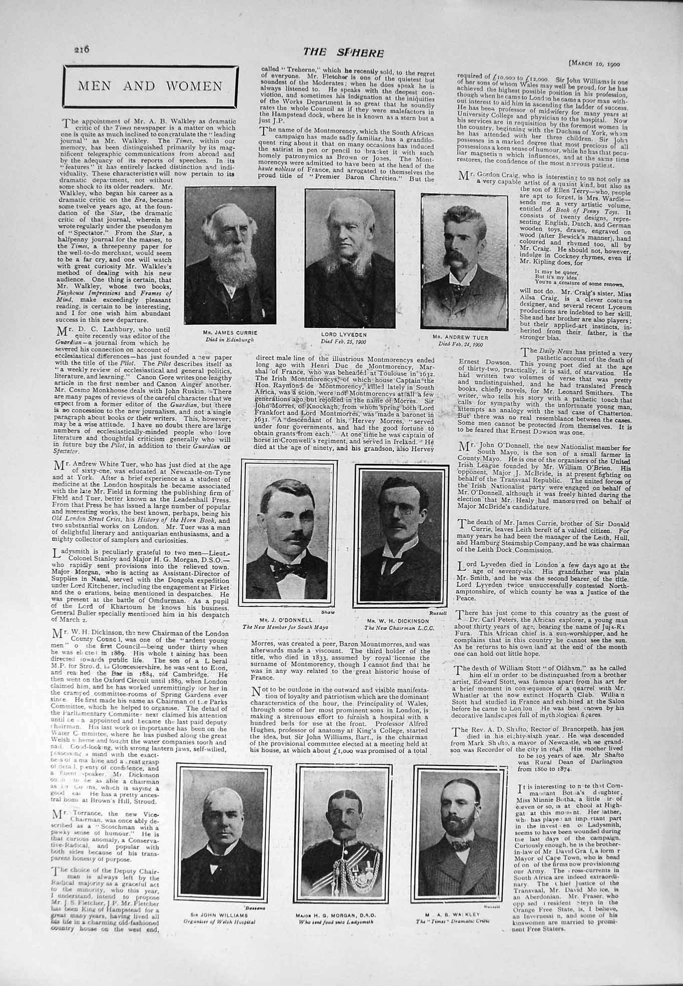 Old Antique Print 1900 Currie Tuer Dickinson Williams Music Car Carnival 20th